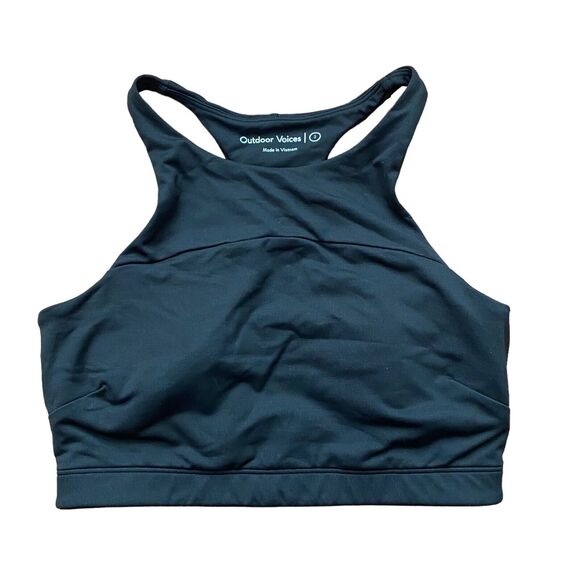 Outdoor Voices Small Sports Bra High Neckline Black Cup Liners - Picture 1 of 4